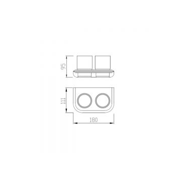 Стакан двойной для зубных щеток Abber (Аббер) Nord AA1557B черный матовый