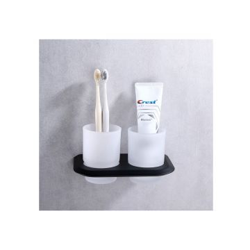 Стакан двойной для зубных щеток Abber (Аббер) Nord AA1557B черный матовый