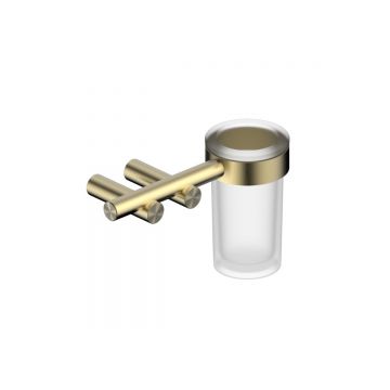 Стакан для зубных щеток с держателем Abber (Аббер) Osten 316 AA1860BG золото брашированное