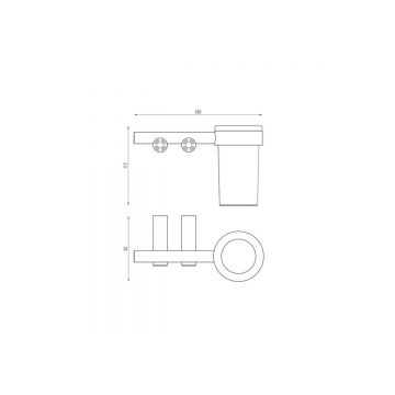 Стакан для зубных щеток с держателем Abber (Аббер) Osten 316 AA1860BST сталь брашированная