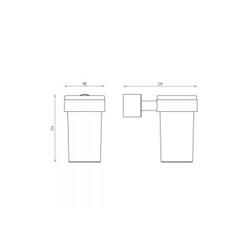 Стакан для зубных щеток с держателем Abber (Аббер) Osten 316 AA1861BGG оружейная сталь брашированная