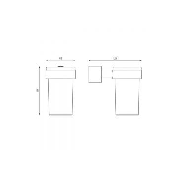 Стакан для зубных щеток с держателем Abber (Аббер) Osten 316 AA1861BST сталь брашированная