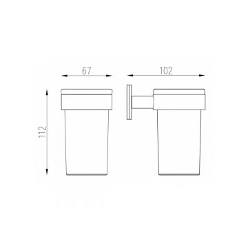 Стакан для зубных щеток с держателем Abber (Аббер) Pol 316 AA1960BRG розовое золото брашированное
