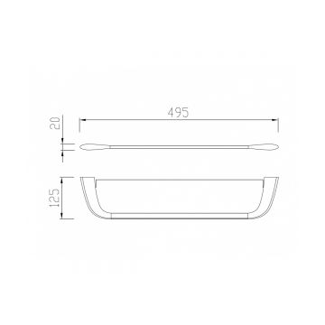 Полка стеклянная Abber (Аббер) Nord AA1555B черная матовая