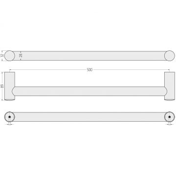 Поручень Сунержа (Sunerga) прямой d 28 мм, длина 500 мм Матовое золото 032-3012-0500