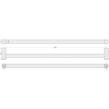 Поручень Сунержа (Sunerga) прямой d 28 мм, длина 800 мм Состаренная латунь 051-3012-0800