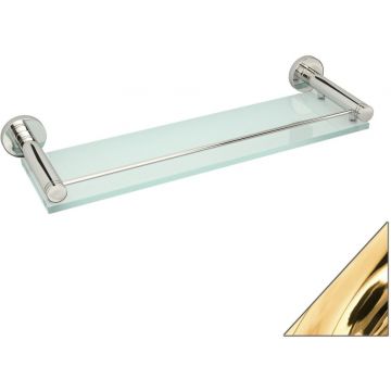 Полка Сунержа (Sunerga) Каньон стеклянная с ограничителем, длина 400 мм Золото 03-3004-0400