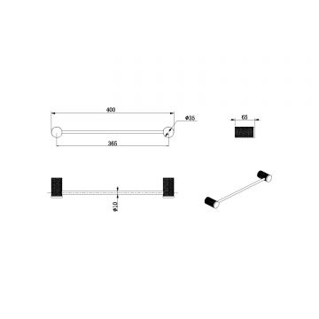Держатель для полотенец Allen Brau (Аллен Брау) Priority 6.31C11-31, черный матовый