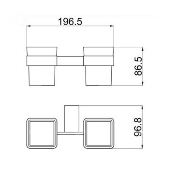 Двойной стакан для зубных щеток Allen Brau (Аллен Брау) Infinity 6.21003-31 белый, черный матовый
