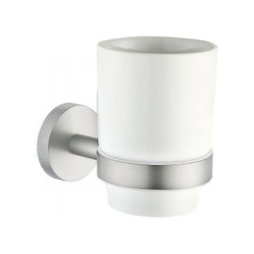 Стакан для зубных щеток Allen Brau (Аллен Брау) Priority 6.31002-BN белый, брашированный никель