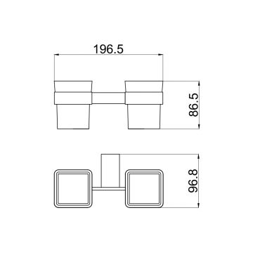 Двойной стакан для зубных щеток Allen Brau (Аллен Брау) Infinity 6.21003-00 белый, хром