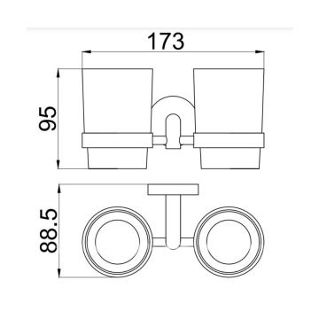 Двойной стакан для зубных щеток Allen Brau (Аллен Брау) Priority 6.31003-BN белый, брашированный никель