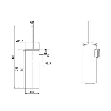 Ершик для унитаза Allen Brau (Аллен Брау) Priority 6.31A09-MG, брашированный графит