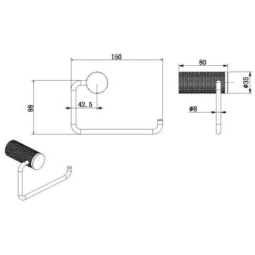 Держатель для туалетной бумаги Allen Brau (Аллен Брау) Priority 6.31C07-MG, брашированный графит