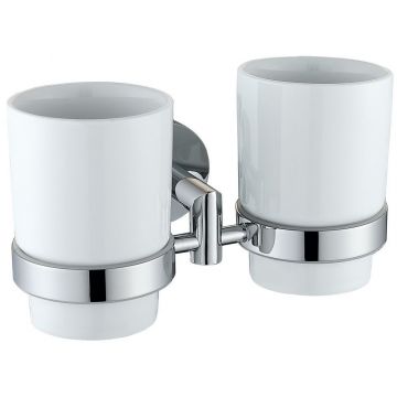 Двойной стакан для зубных щеток Allen Brau (Аллен Брау) Priority 6.31003-00 белый, хром