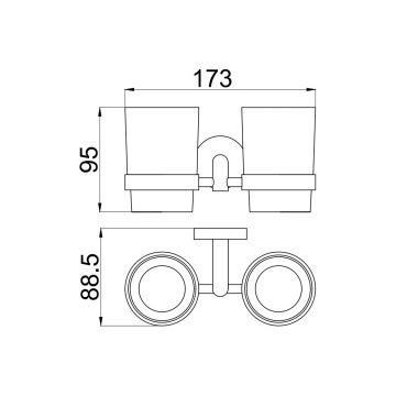 Двойной стакан для зубных щеток Allen Brau (Аллен Брау) Priority 6.31003-00 белый, хром