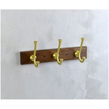 Планка с 3я крючками Bronze de Luxe (Бронз Де Люкс) Forest 10708G матовое золото