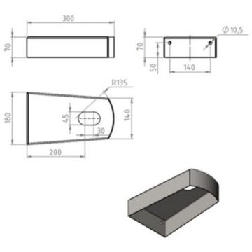 Подвесной кронштейн для раковины-чаши Bronze de Luxe (Бронз Де Люкс) N100MC матовый хром