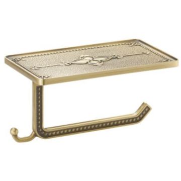 Держатель туалетной бумаги с полкой Bronze de Luxe (Бронз Де Люкс) Royal R25017 бронза