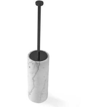 Ершик туалетный 3SC (3СК) Apuana 2.0 d11xh65 см, мрамор White Statuario/никель черный матовый, AP17ACFM