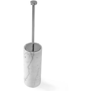 Ершик туалетный 3SC (3СК) Apuana 2.0 напольный d11хh65 см, мрамор White Statuario, Хром, AP17ASL