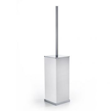 Туалетный ершик 3SC (3СК) Mood Deluxe, напольный, композит Solid Surface, белый матовый, Хром, MDW17ASL