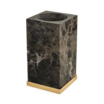 Стакан настольный 3SC Palace marmo мрамор Emperador dark 24к Золото PA03AEMGD