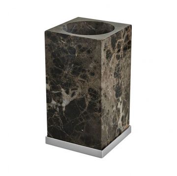Стакан настольный 3SC Palace marmo, мрамор Emperador dark, Хром, PA03AEMSL