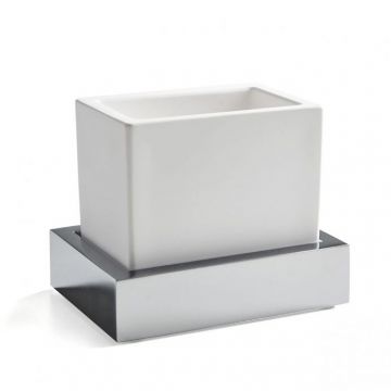 Стакан настольный 3SC (3СК) SK из белого композита 12х10х9 см Хром SK03ASL