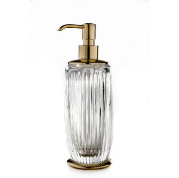 Дозатор настольный 3SC (3СК) Elegance прозрачный хрусталь, золото 24к, EL01DACRGD