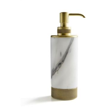 Дозатор настольный 3SC Apuana 2.0, мрамор Bianco Statuario, бронза, AP01DABM