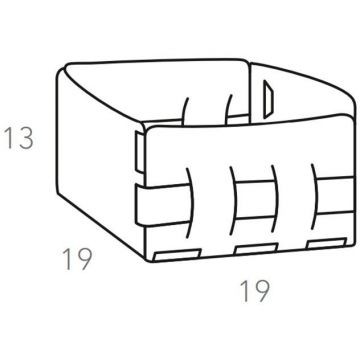 Корзинка ADJ (АДЖ) Mini Bottega 19х19х13 см Белый 1019.16/10
