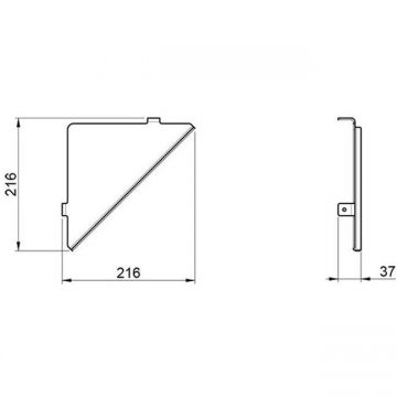 Полка угловая Almar (Алмар) 21.6х21.6 см Нержавейка E300002.316