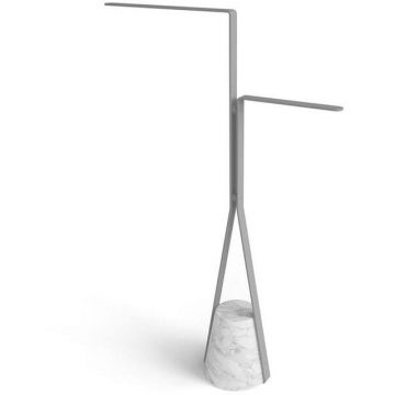 Полотенцедержатель напольный Antonio Lupi (Антонио Лупи) Halo 160x520x800 мм, база из мрамора Carrara satinato, Белый, HALO3B.5 Bianco opaco