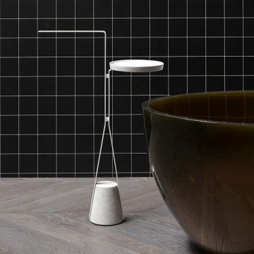 Полотенцедержатель напольный Antonio Lupi (Антонио Лупи) Halo 800x240x550 мм, база из мрамора Carrara satinato, Белый, HALO4B.5.bianco opaco