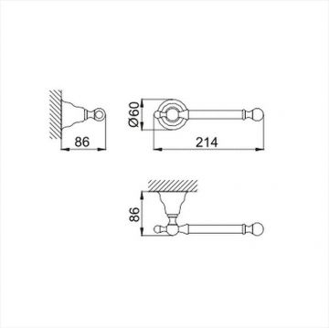 Бумагодержатель Cisal (Кисал) Croisette подвесной без крышки, никель матовый, Хром, 4034.01H.AC