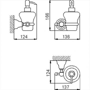 Дозатор подвесной Cisal (Кисал) Croisette, керамика, Хром, 4024.01H.CR