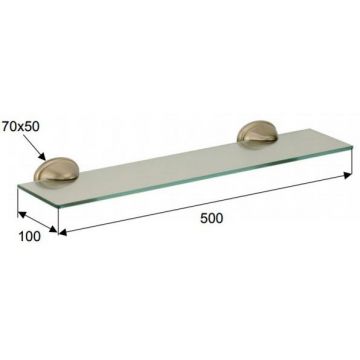 Полка под зеркало Daniel (Дэниел) Revival, 60 см, стекло, подвесной, бронза, REME900 br 63