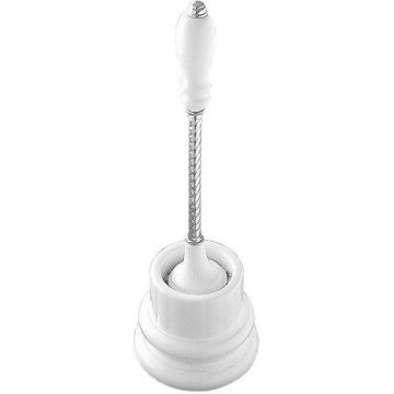 Ерш для унитаза Devon and Devon (Девон И Девон) Dorothy, колба - керамика белая, ручка ерша - хром/белый, Хром, 2DOR417CR