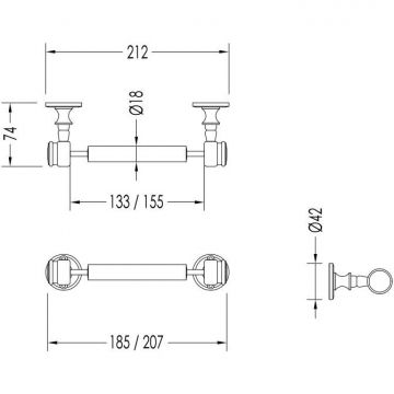 Держатель для туалетной бумаги Devon and Devon (Девон И Девон) First Class, подвесной, хром, DD33100CR