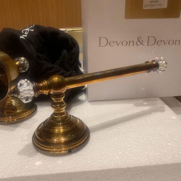 Держатель для туалетной бумаги Devon and Devon Gemstone, подвесной, 23 см, Античная латунь, GEM711-OTS