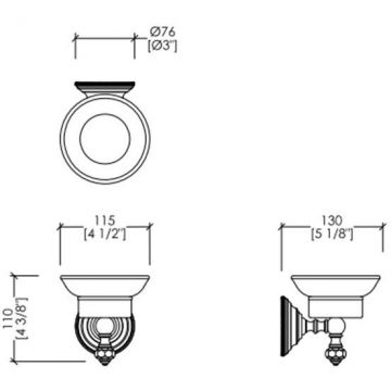 Мыльница подвесная Devon and Devon (Девон И Девон) Gemstone, античная латунь, GEM701-OTS