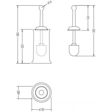 Ерш напольный Devon and Devon (Девон И Девон) New York, колба керамика белая, Хром, NY120CR