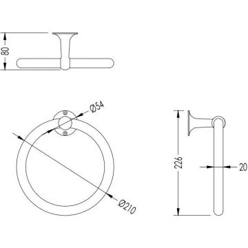 Полотенцедержатель-кольцо Devon and Devon (Девон И Девон) New York 21 см подвесной Хром NY107CR