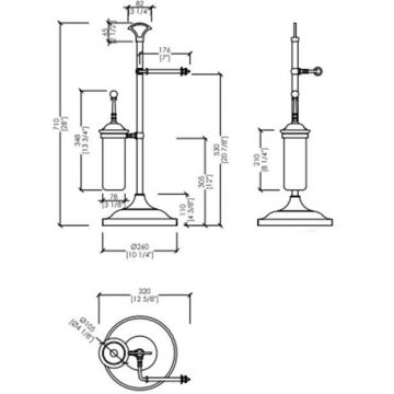 Бумагодержатель и ерш Devon and Devon (Девон И Девон) Single, напольная подставка, 71 см, Хром, SL12CR