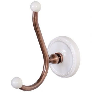 Вешалка-крючок подвесной Devon and Devon (Девон И Девон) Dorothy, состаренная медь/белый, Бронза, DOR413RAME