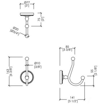 Вешалка-крючок подвесной Devon and Devon (Девон И Девон) Dorothy, хром, DOR413CR