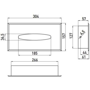 Контейнер для салфеток Emco (Емко) System2 встраиваемая модель хром 3557 001 00
