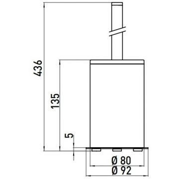 Туалетный ершик Emco (Емко) System2 напольный, хром, 3515 001 01