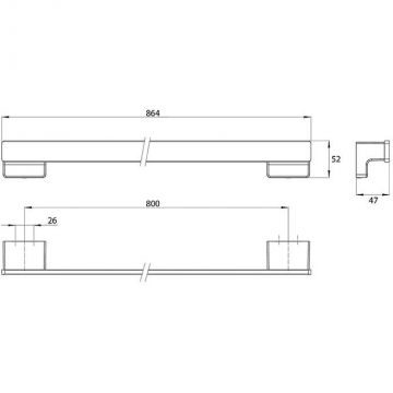 Полотенцедержатель Emco (Емко) Cue 80 см Хром 3260 001 80